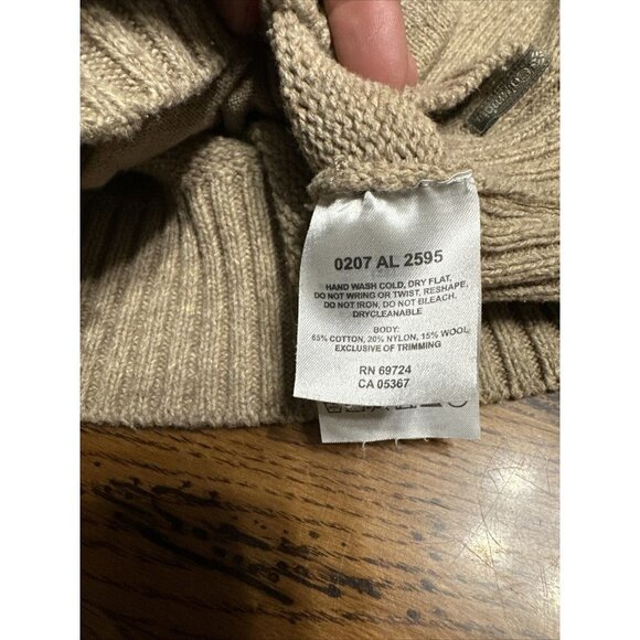 Columbia P46 Knit Sweater Women Sz M Ribbed Turtleneck Full Zip Cotton WoolNylon - Picture 8 of 9